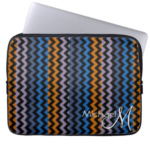 Trendy Chevron Zigzag Custom Monogram 5 Laptop Sleeve