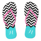 Trendy Chevron Zigzag Monogram Stylish Aqua Green