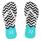 Trendy Chevron Zigzag Monogram Stylish Aqua Green