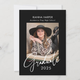 Trendy Chic 2 Photos Graduation Open House Announcement