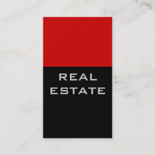 Trendy Chic Black Red Striped Agent Business Card