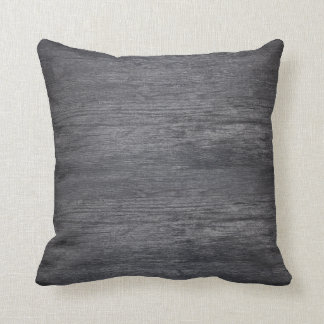 Trendy Chic Charcoal Wood Textured Cushion