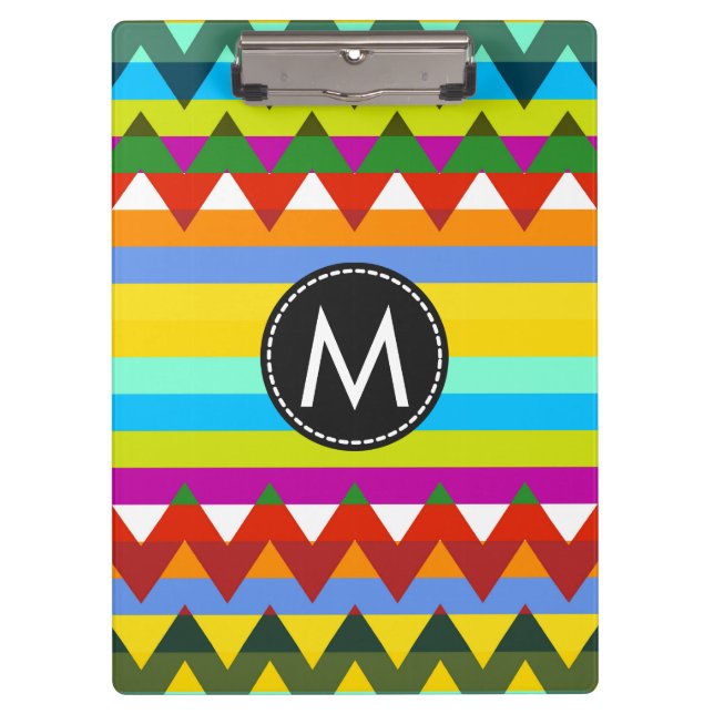 Trendy Chic Chevron Stripes Pattern #13 Clipboard (Front)