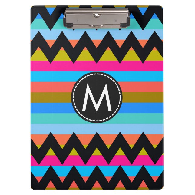 Trendy Chic Chevron Stripes Pattern #4 Clipboard (Front)