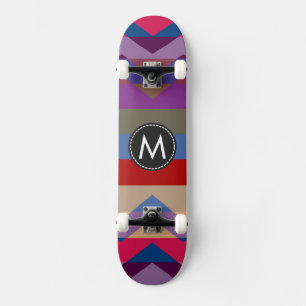 Trendy Chic Chevron Stripes Pattern #5 Skateboard
