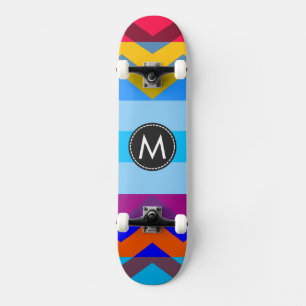 Trendy Chic Chevron Stripes Pattern #6 Skateboard