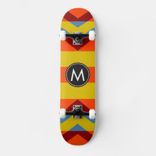 Trendy Chic Chevron Stripes Pattern #9 Skateboard