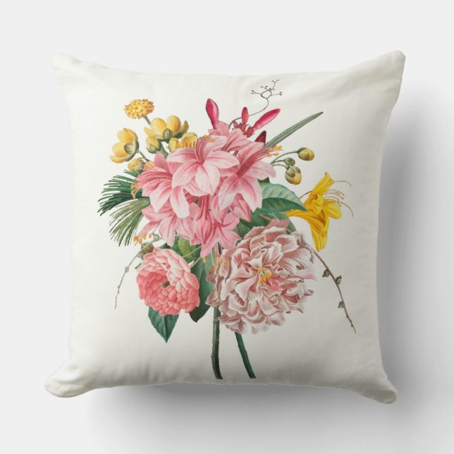 trendy  chic elegant Floral Throw Pillow (Front)