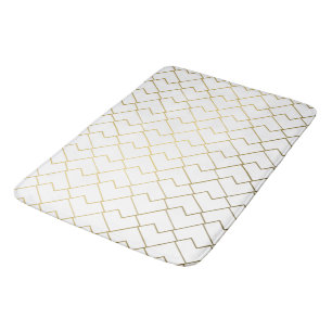 Trendy Chic Geometric Golden Tiles Pattern Bath Ma Mat