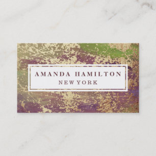 Trendy Chic Gilded Blush Green Purple Gold Business Card