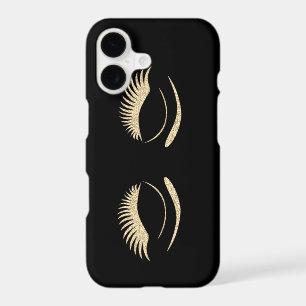 Trendy Chic Glitter Gold Faux Lashes, Black