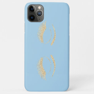 Trendy Chic Glitter Gold Faux Lashes iPhone 11 Pro Max Case