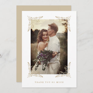 Trendy Chic Golden Lace Thank You Wedding Guests