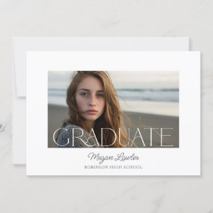Trendy Chic Graduate Party Invite Photo Card