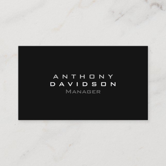 Trendy Chic Grey Black White Business Card (Front)