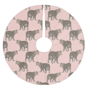 Trendy Chic Leopard Animal Pattern Brushed Polyester Tree Skirt