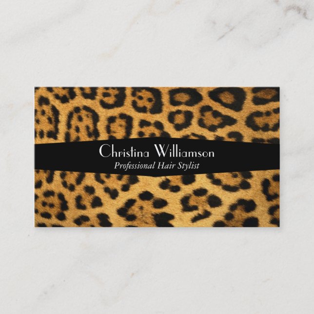 Trendy & Chic Leopard print Business Card (Front)