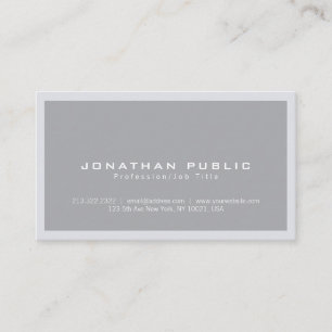 Trendy Chic Modern Minimalist Design Grey Plain Business Card