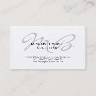 Trendy Chic Monogram Consultant Business Card