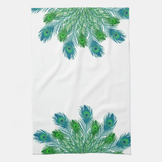 Trendy Chic Peacock Feathers Tea Towel