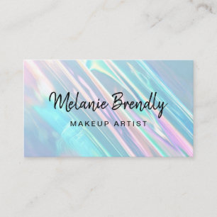 Trendy Chic Pink Blue Makeup Artist Business Card