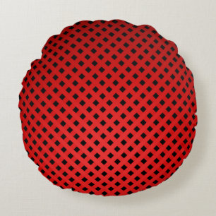 Trendy & Chic Red & Black Stripe Pattern Round Cushion