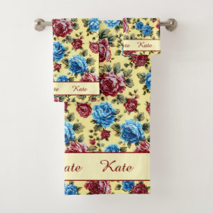 Trendy Chic Stylish Floral Vintage Bath Towel Set