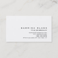 Trendy Chic White Consultant Business Card