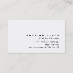 Trendy Chic White Consultant Business Card