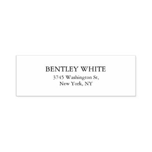 Trendy Chic White Stylish Simple Plain Elegant Self-inking Stamp