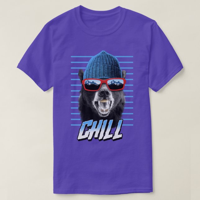 Trendy Chill Bear Winter Poster Premium  T-Shirt (Design Front)
