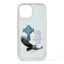 Trendy Christian Blue Dot Eagle Celtic Cross