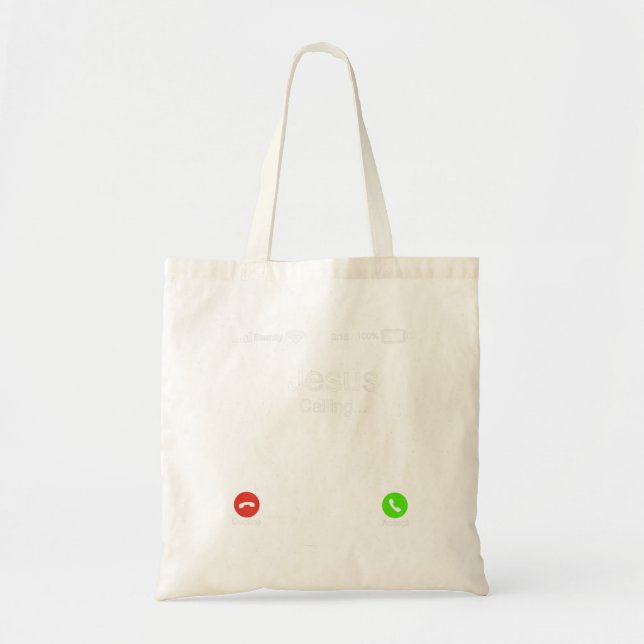 Trendy Christian Graphic  Jesus Calling Tote Bag (Front)