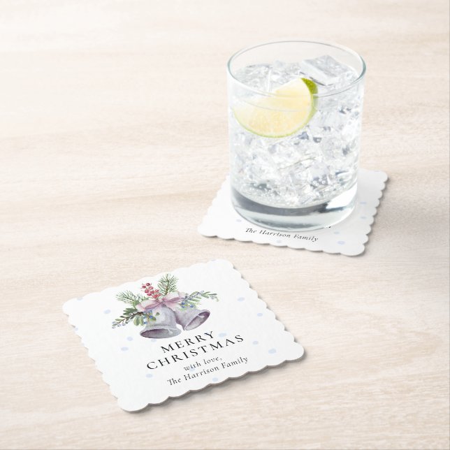 Trendy Christmas Bell Party Elegant Holidays Paper Coaster (Insitu)