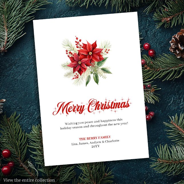 Trendy Christmas Flowers Printable Greeting Card (Trendy Christmas Flowers Printable Greeting Card

)