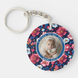 Trendy Christmas Gifts For Her Custom Photo Rose Key Ring