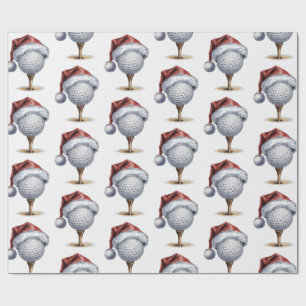 Trendy Christmas Golf Ball Tee With Santa Hat Wrapping Paper