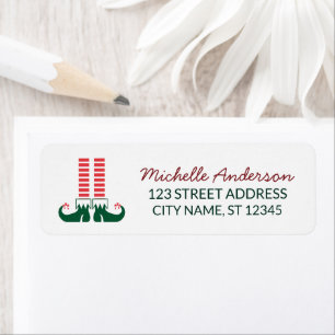 Trendy Christmas Holiday Elf Feet Return Address  