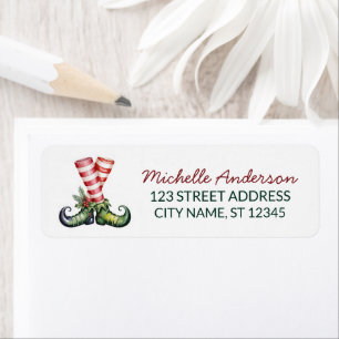 Trendy Christmas Holiday Elf Feet Return Address  