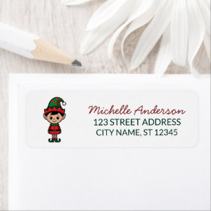 Trendy Christmas Holiday Elf Feet Return Address  