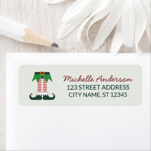 Trendy Christmas Holiday Elf Feet Return Address
