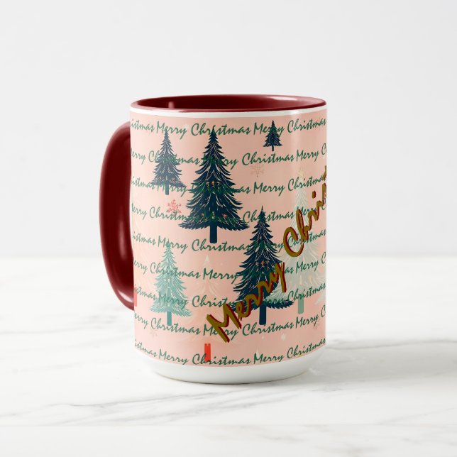 Trendy Christmas Luxury Christmas Trees Mug (Front Left)