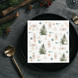 Trendy Christmas Pattern   Watercolor  Napkin