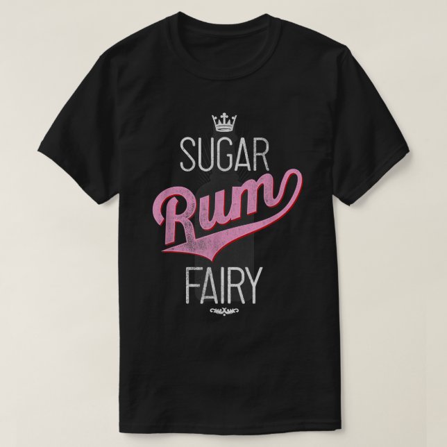 Trendy Christmas Sugar Rum Fairy Bottle Silhouette T-Shirt (Design Front)