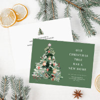 trendy christmas tree holiday moving announcement