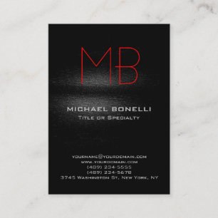 Trendy chubby black grey red pattern business card