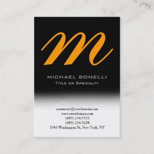 Trendy chubby black yellow monogram business card