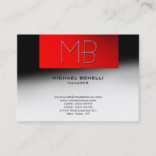 Trendy chubby grey red stylish business card