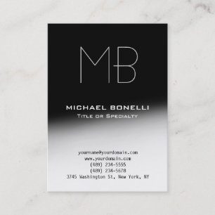 Trendy chubby modern black grey business card