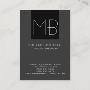 Trendy chubby modern grey black business card